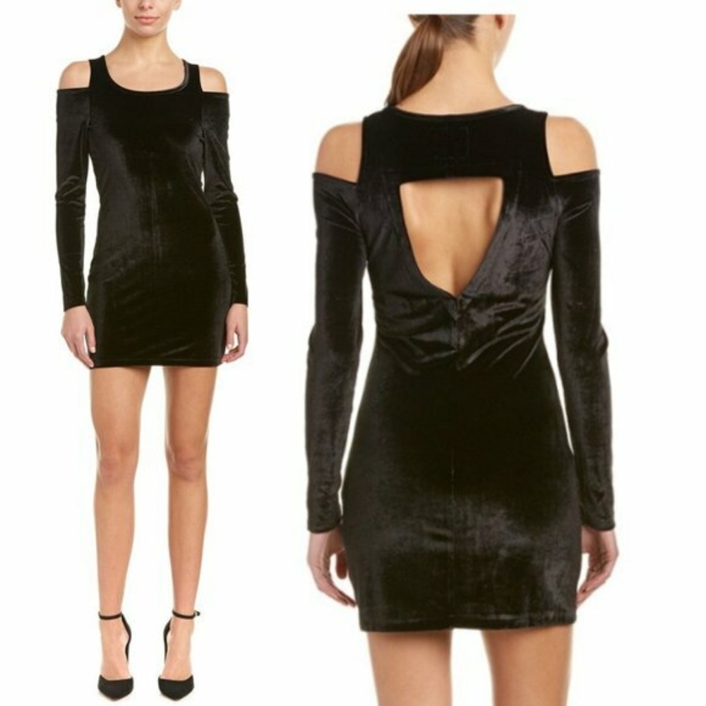 NWT Chaser Velvet Cold Shoulder Mini Dress Small
